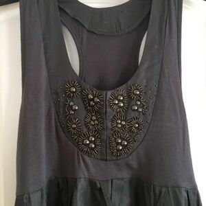 Gray Beaded Racerback Dress.  Worn once Size L
